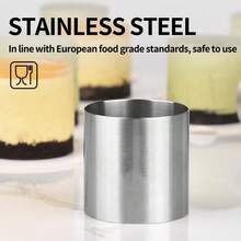 8件套 5厘米/2英寸不锈钢慕斯蛋糕圆形模具，高而厚，无缝，甜点展示模具，高5厘米，烘焙模具，适用于慕斯、提拉米苏、芝士蛋糕等。 - 灰色 - 查看 2