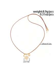 1 chiếc dây chuyền mặt dây hình trăng lưỡi liềm và hoa hướng dương phong cách Bohemian, dây chuyền nhung Hàn Quốc thanh lịch và sang trọng, đa năng cho sử dụng hàng ngày, lễ hội, tiệc tùng, quà tặng cho phụ nữ. - vòng cổ - Xem 7