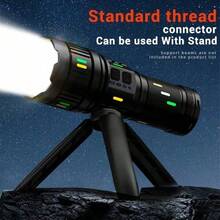 Professional Grade 60W Laser Flashlight G400Y G401Y Series High Intensity Output Telescopic Focus Mechanism Adjustable Floodlight Spotlight Emergency Power Supply Charges Phones 7 Multi Mode Operation Stepless Dimming Feature Turbo Boost Strobe Signal High Capacity 8000mAh Battery Long Duration Use Perfect For Search Rescue Missions Night Photography Adventures Hunting Trips Emergency Scenarios - G400Y Kiểu dáng dài - Xem 2