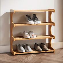 LIVINGANDHOME 3/4/5 Tier Bamboo Shoe Rack,Floor Standing Shoes Storage Shelf Rack,Shoes Storage Organizer For Hallway Enterway - Brown - View 5