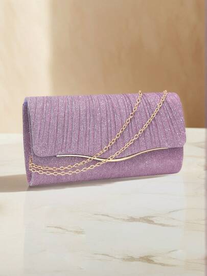 Shiny Evening Clutch, Elegant Fashion Envelope Bag, Ladies Wedding Party Handbag