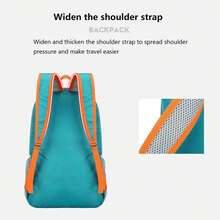 Foldable Hiking Backpack Lightweight Packable Basic-Daypack Collapsible Bag Water-Resistant Travel Men Women Camping Cycling Outdoor - màu xanh hồ - Xem 5