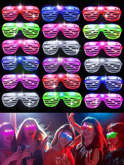 12pcs LED Flashing Glasses, Multi-Color Shading Luminous Glasses, Neon Carnival LED Luminous Glasses, 3 Lighting Modes Flashing Party Glasses,ForHolidays, Birthdays, Easter Parties, Glow Party Supplies, Party Favors, Birthday Party Gifts (Random Color)