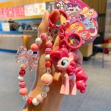MY LITTLE PONY 1 chiếc móc khóa và phụ kiện túi xách đính hạt, mặt dây chuyền hình ngựa 3D dễ thương với chi tiết nơ, móc khóa đính hạt nhiều màu sắc cho ví và ba lô - Hoàn hảo cho phụ nữ và người hâm mộ ngựa. - Nhiều màu - Xem 9