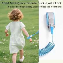 1/2pcs Upgraded Anti-Lost Baby Leash Bracelet With Key Lock, Retractable Child Wrist Link - 2 cái - Xem 1