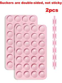 1pc/2pcs Upgraded Thicker & More Silicone Suction Cup Phone Holder, 13 Color Options, Difference Only In Color/Quantity, Portable Movable Square Double-Sided Phone Stand - Multicolor - View 16