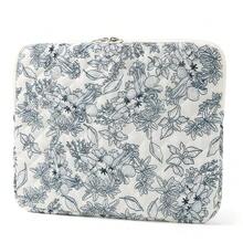 Puffy Laptop Sleeve 13-15.6 Inch Cute Quilted Laptop Protective Case Padded Floral Computer Sleeve For MacBook (B-Dark Blue, 13 Inch) - B-darkblue - View 9