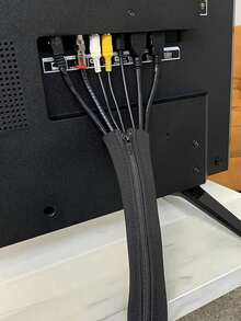 1/2/4pcs Expandable Cable Management Sleeve With Zipper, Cable Organizer System Suitable For TV, Computer, Office, Home Entertainment Wires And Cables - A - View 7