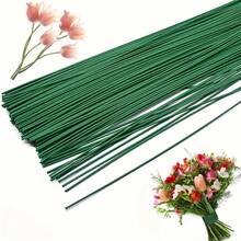 Handmade Floral Stem, Iron Wire Artificial Flower Crafting DIY Stem, Wholesale Green Coated Stem Accessories - 40cm - View 4