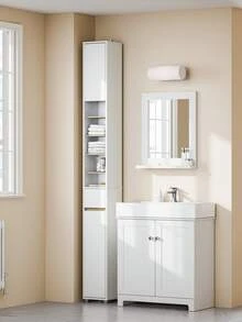 SoBuy Tủ cao phòng tắm BZR34-WN Tủ phòng tắm hẹp cho phòng tắm, phòng khách, nhà bếp W X H X D xấp xỉ 20 X 180 X 20 cm Phụ kiện phòng tắm Tổ chức phòng tắm - Nhiều màu - Xem 2