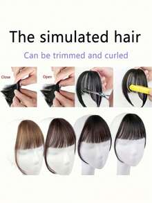 2pcs High Temperature Fiber Bangs Wigs, Casual Style For Women, Suitable For Daily Commute And All Seasons, Claw Clips, Hair Barrettes - Multicolor - View 9