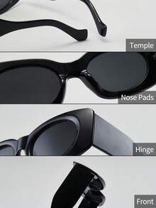 1副女士时尚眼镜，新款长方形大理石纹独特设计，休闲百搭，适合街头、派对、日常佩戴、度假，防紫外线 - 彩色 - 查看 9