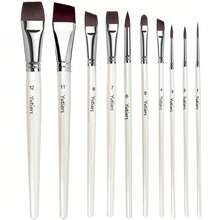 Yutiars 10 Stück Gesichtsmalerei Pinsel Set, inklusive 3 Daumenringe und 3 Wassertropfen Schwämme, geeignet für Künstler, die Acrylfarben für Gesichtskunst verwenden, ideal für Cosplay-Events und Bühnenmakeup - Sätze - Übersicht 8