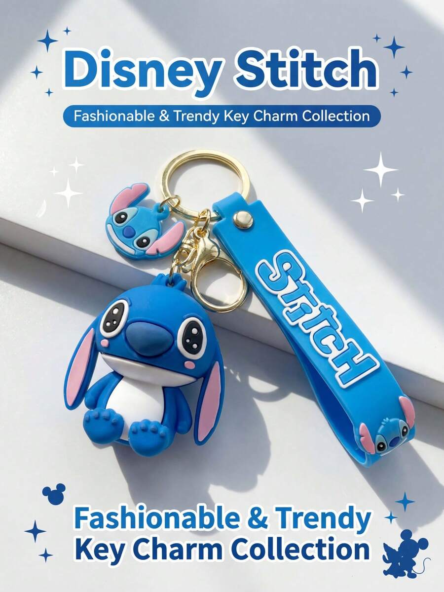 Disney Stitch Keychain, Suitable As A Gift For Friends During The Back To School Season, Party Gift, Cute Keychain, Fun Design - Multicolor - View 1