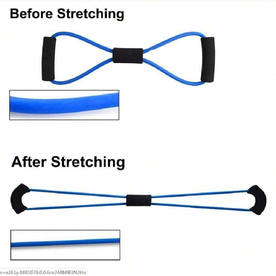 8-Shaped Chest Muscle Resistance Band, Fitness Gym Workout Pull Rope, Yoga Resistance Band, Blue - Multicolor - View 1