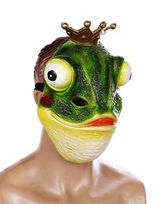 青蛙王子面具，嘉年华化装舞会酒吧，趣味化装舞会表演道具，恶作剧和有趣的头饰 - 彩色 - 查看 8