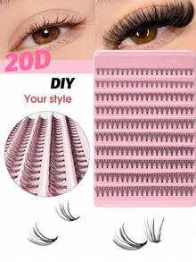 200 簇 D 卷度 10-20-30D 分段式假睫毛，浓密卷翘，自然逼真，新手友好，易于佩戴，懒人款睫毛，裸妆自然妆效，柔软可爱，灵动活泼。 - D - 查看 8