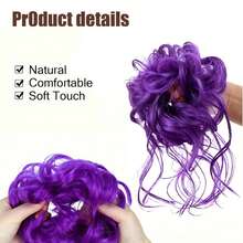 Dây buộc tóc bằng sợi tổng hợp, kiểu dáng rộng rãi, phù hợp để sử dụng hàng ngày. - Màu tím - Xem 8