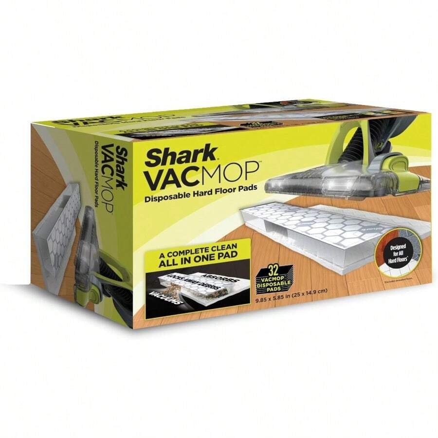 VACMOP Disposable Hard Floor Pad Refills, Compatible With VM252 & VM180, No-Touch Disposal, For Use On All Sealed Floors - Stone, Hardwood, Laminate & Tile, (32 Count Total), VMP32 - 32 硬地板墊 - 查看 1