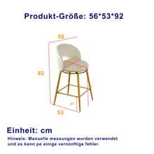 Tabouret de bar pivotant en chenille : Chaise de bar moderne avec rotation à 360°, structure en métal doré, revêtement confortable pour la cuisine, le bar et le salon. - Beige - Voir 10