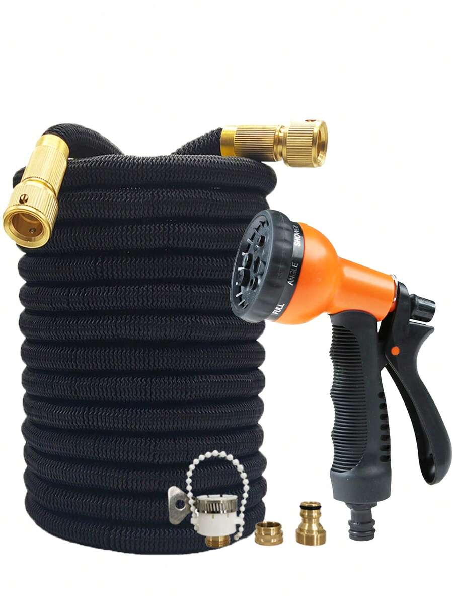 1pc/Set Expandable Garden Magic Hose, 8-Function High Pressure Water Gun, 1/2" Connector, Gardening Irrigation Supplies - A - View 1