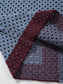 Men's Breathable Casual Hollow Out Collar Knit Cardigan, Spring/Summer - Blue - View 8