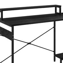 Desk, Corner Desk With 4-Tier DIY Storage Shelf, Multifunctional Table With 2 USB Ports & Power Outlets For Home Office, Study, Living Room, 130x100x75cm, Vintage Brown - màu đen - Xem 7