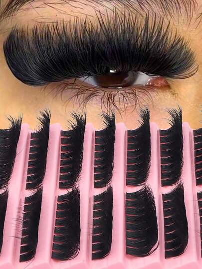 160pcs 100D Bulk Lashes, 10-18mm Mixed Length, DD Curl, Glamorous Charm Eyes, 3D Russian Cat Eye Style Extension, Lightweight Fluffy False Eyelashes, Soft & Comfortable Wear, Suitable For Beginners, Reusable, DIY Time-Saving, Holiday Giftlash Clusters,Eyelash Clusters,Individual Eyelashes,Lashes,Fake Lashes