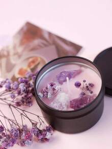 4盎司天然大豆蜡1支装香薰水晶蜡烛，天然石质许愿蜡烛，用于自我关爱和愿望实现，节日礼物 - 均碼 - 查看 2