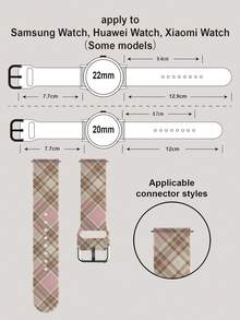 1pc Soft Elastic Breathable Plaid Replacement Watch Band Strap, Compatible With Samsung, Garmin, Honor Smartwatches, 38mm 40mm 41mm 42mm 46mm 45mm 44mm 49mm, Fashionable Casual Silicone Watch Band Compatible With Apple Watch Ultra Series SE/11/10/9/8/7/6/5/4/3/2/1 - Multicolor - View 7