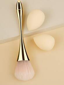 3 件美妆工具，1 支大号蓬松化妆刷，采用柔软的古铜色涂料，用于遮盖松散的混合抛光指甲粉底，或用作指甲除尘刷；另加 2 个大号专业化妆海绵，不含乳胶，无瑕柔软，适用于粉状、液状和面部彩妆工具。 - 彩色 - 查看 4