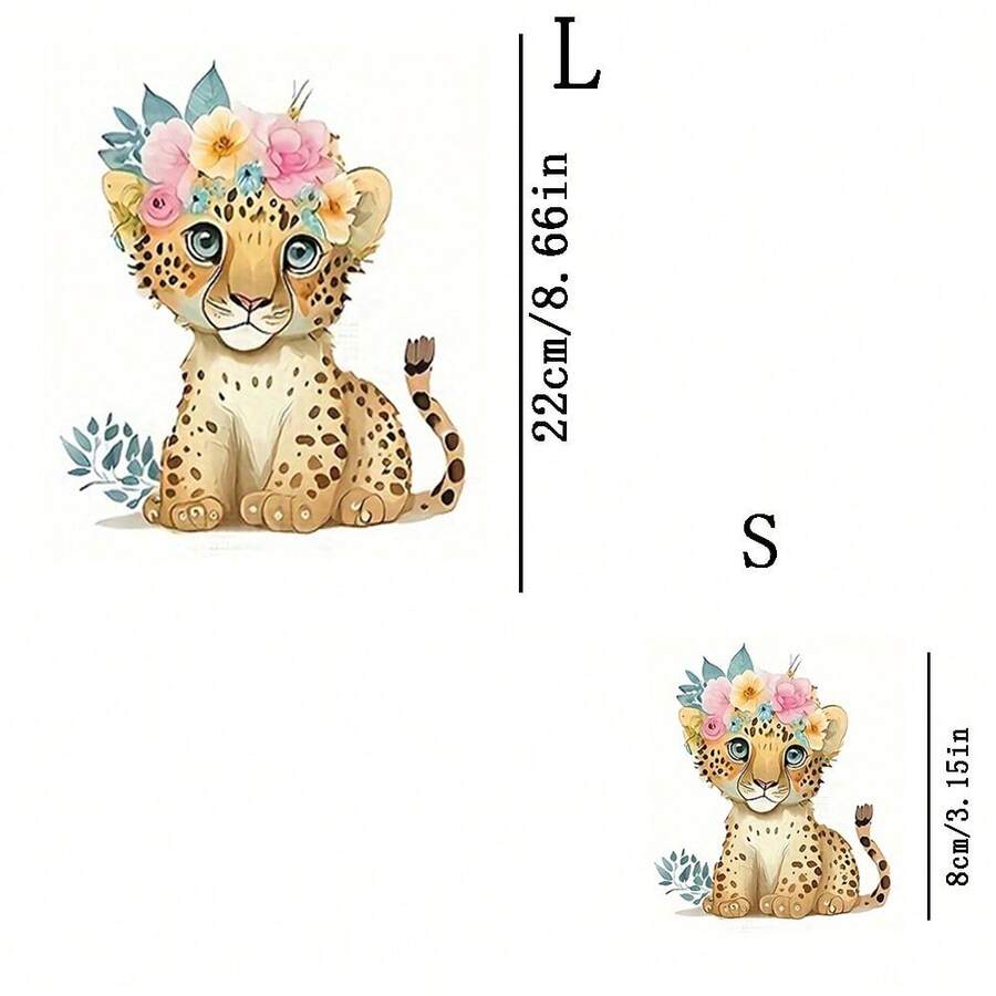 2pcs Tiger Heat Transfer Patches, Ironing And Washable, Suitable For T-Shirts, Jeans, Sweaters, Handbags, Pillows, Cushions - L+S - View 1