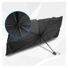 Foldable Car Windshield Sun Visor Umbrella, Heat & Sun Protection Windshield Cover, Titanium Silver, 55 X 31 Inches, Universal Fit For SUV, Truck, Van & Off-Road Vehicles - Car Sunshade - View 8