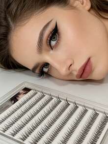 Self-Adhesive False Eyelashes, Patch False Eyelashes, Natural Style, No Glue Required, Natural Eyelash Extension, Pre-Glued Eyelashes, Easy To Apply, Eyelash Clusters, Single False Eyelashes, False Eyelashes - Multicolor - View 10