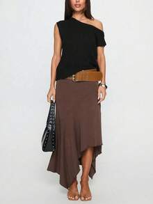 优雅时尚百搭无袖针织女式背心，肩带设计，春夏新品，夏季上衣，夏季穿搭 - 黑色 - 查看 7