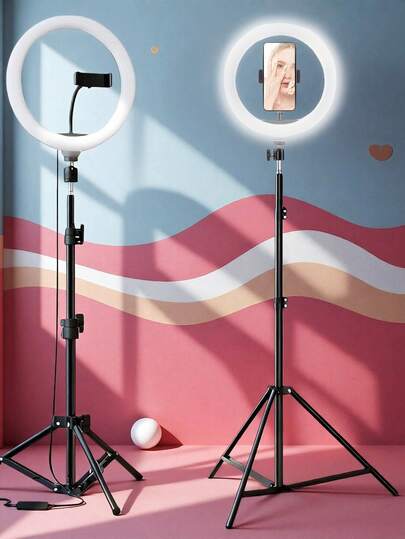 63"/43" Adjustable Tripod, 10" USB Powered LED Selfie & Video Conference Lighting, 3000K-6500K Color Temperature Adjustable, Suitable For Photography Lighting, Recording, Live Streaming, Makeup, And Video Blogging