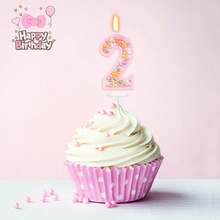 Pink Birthday Candles - Number Candle, Colorful Macaron Candles, Cake Topper, Pink Birthday Decorations For Girl, Sweet Theme Birthday Party Supplies - Multicolor - View 7