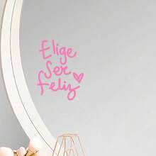 1张“选择快乐”|“快乐的心灵，快乐的生活”选择快乐家居装饰贴纸 西班牙语名言贴纸 - 适用于浴室、镜子（梳妆镜/化妆镜）、门、窗户和墙壁的家居装饰 | 仅贴纸 - A - 查看 6