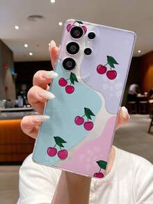 1个樱桃图案安卓手机壳，精准开孔保护摄像头，兼容三星、Pixel、Infinix、Redmi等品牌手机，保护套 - 無色 - 查看 2