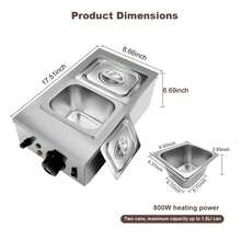 2 tanques, máquina de revenido de chocolate, con tapa y limitador de temperatura, olla de fusión eléctrica de chocolate para leche y café, queso, 800 W - Tipo de Enchufe A USA (110-127V) - Ver 2
