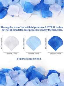 Rose Petals & Party Confetti - Blue and White - View 3
