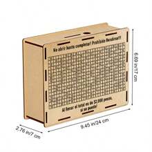 1pc Wooden Cash Savings Coin Bank, Mexican Peso Coin Piggy Bank With Currency Goal And Digit Counter, Large Capacity, DIY Assembly, Best Gift For Friends To Save Money - Multicolor - View 15