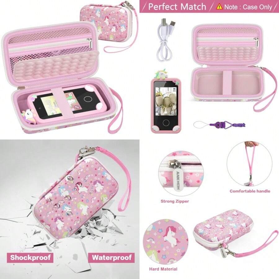 Smartphone Case Compatible With Luyiilo/For Yosfeng/For WEOLULI/For Luoba/For Kikidex Toddler Girl Boys Cell Mobile Phones Toys Learning Games Player Storage Holder- Pink Box OnlyChildren's Growth Games, Fun And Joyful, Essential For Childhood - Pink - View 1