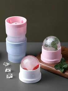 3pcs Ice Ball Maker, Round Ice Cube Mold Suitable For Whiskey, Cocktails, Juices, Bourbon, Old Fashioned, Transparent Ice Cube Mold Silicone Freeze Mold (White, Blue And Pink) - Multicolor - View 5