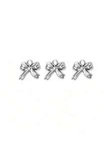 3pcs/Pack 304 Stainless Steel Delicate Cute 18K Gold Plated Bowknot Pendant Accessories - Bow Accessories - View 7