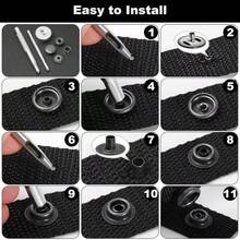 260 PCS Heavy Duty Snap Fasteners Press Studs Kit +Poppers Leather Button Tool - A - View 5