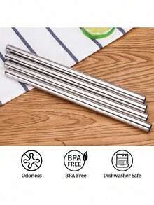 1/2/3/6 piezas Pajitas de metal de acero inoxidable reutilizables y extensibles con cepillo de limpieza, aptas para vasos de 30/40 onzas, alternativa a las pajitas de plástico - Multicolor - Ver 11