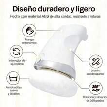 Masajeador corporal portátil para uso doméstico, alimentado por red eléctrica, incluye tres fundas de tela. - Blanco - Ver 8