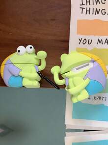 1个新款卡通创意咬手指傻鱼耳机盒，适用于 Pro第三代耳机，趣味个性化第四代苹果无线蓝牙保护套，第二代Pro硅胶软壳，男女通用第三代防摔耳机盒（不含耳机） - 彩色 - 查看 6