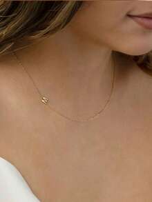 Dây chuyền chữ cái đầu nhỏ bằng vàng 18K, mặt dây chuyền tên in hoa "Yours Story", mặt dây chuyền hình trái tim nhỏ, quà tặng ngày Valentine. - Nhiều màu 19 - Xem 3